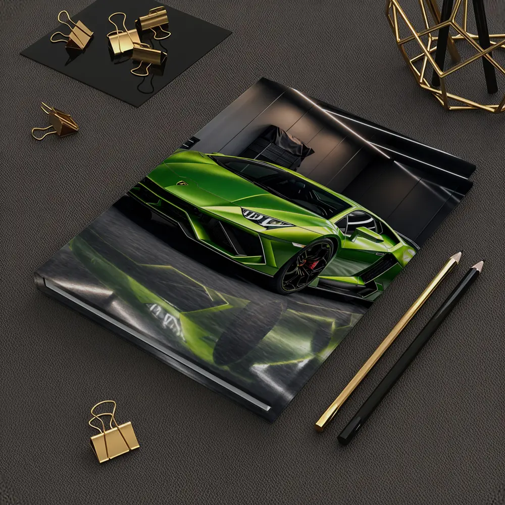 Lamborghini Huracan Green Garage Supercar Art – Notebooks