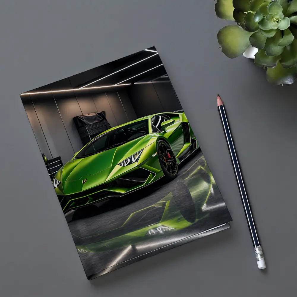 Lamborghini Huracan Green Garage Supercar Art – Notebooks