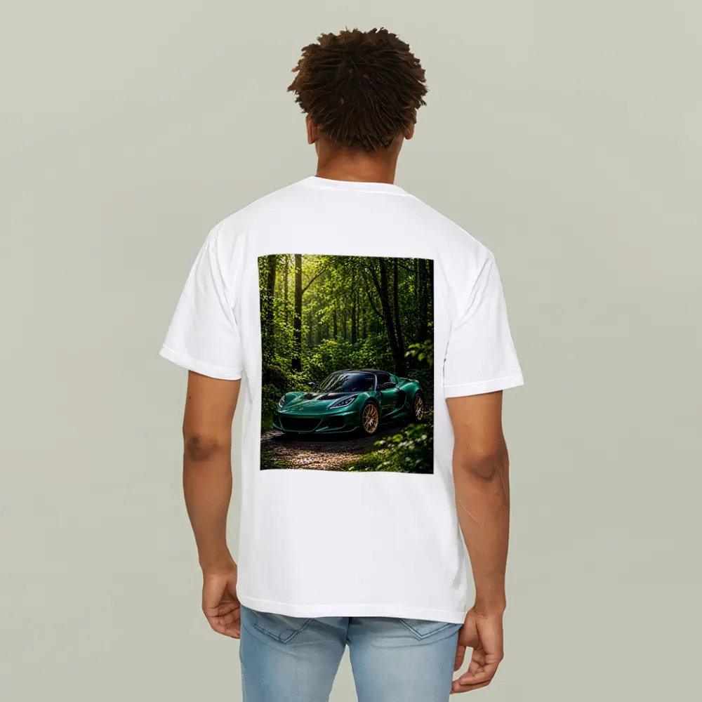 Green Lotus Elise Parked in Forest – T-Shirts