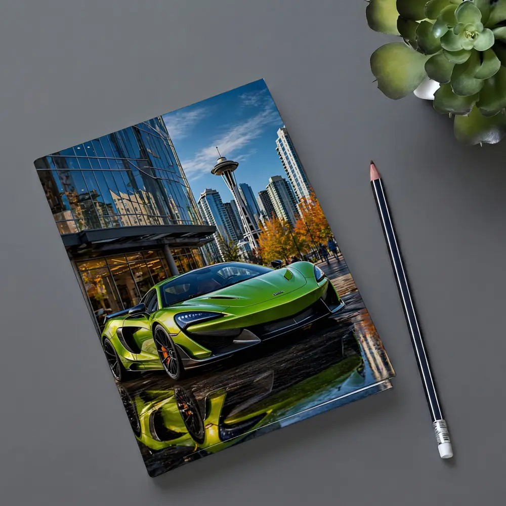 McLaren 600LT Green Supercar Seattle Skyline – Notebooks