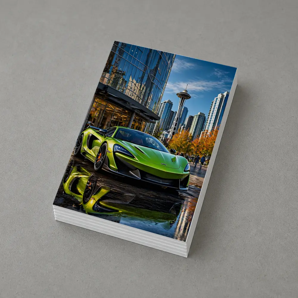 McLaren 600LT Green Supercar Seattle Skyline – Postcards