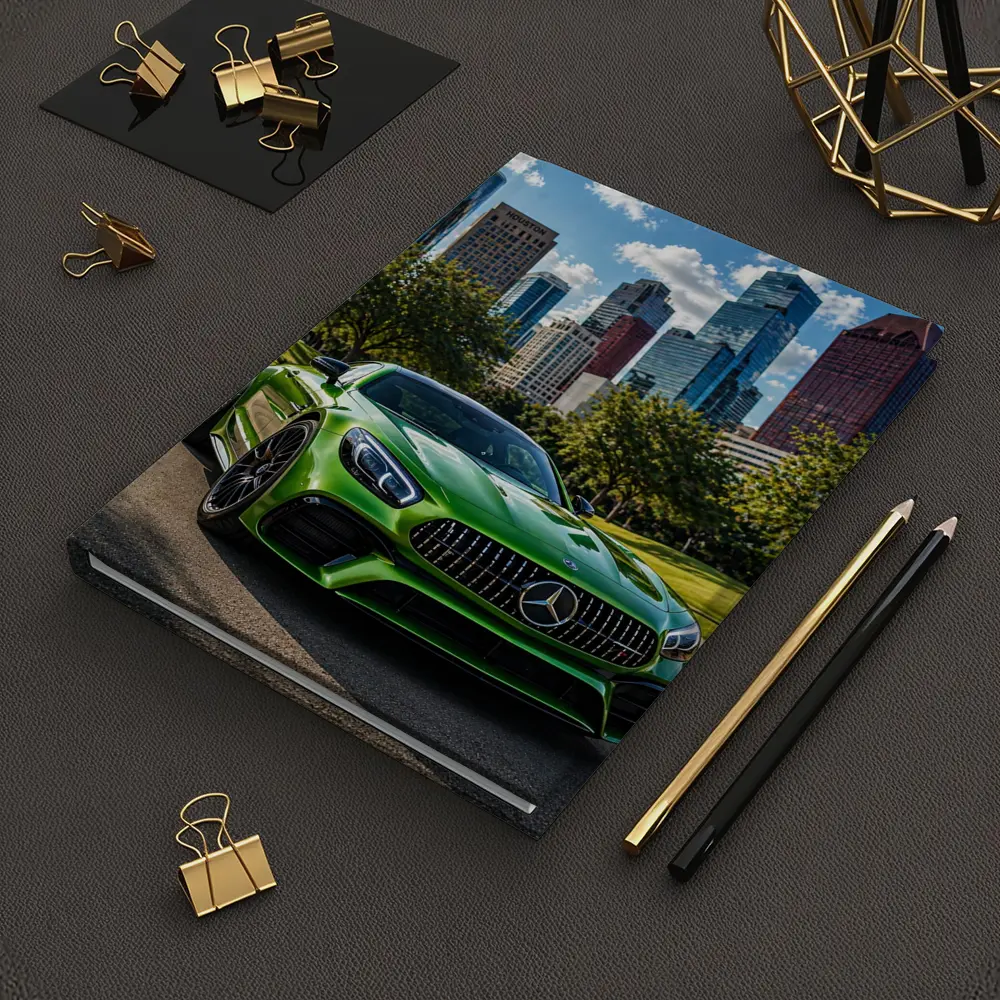 Mercedes AMG GT Green Houston City Skyline – Notebooks