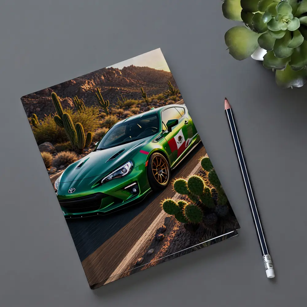 Toyota GT86 Green Mexico Flag Desert Road – Notebooks