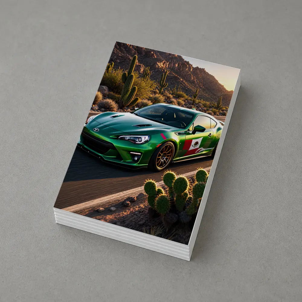 Toyota GT86 Green Mexico Flag Desert Road – Postcards