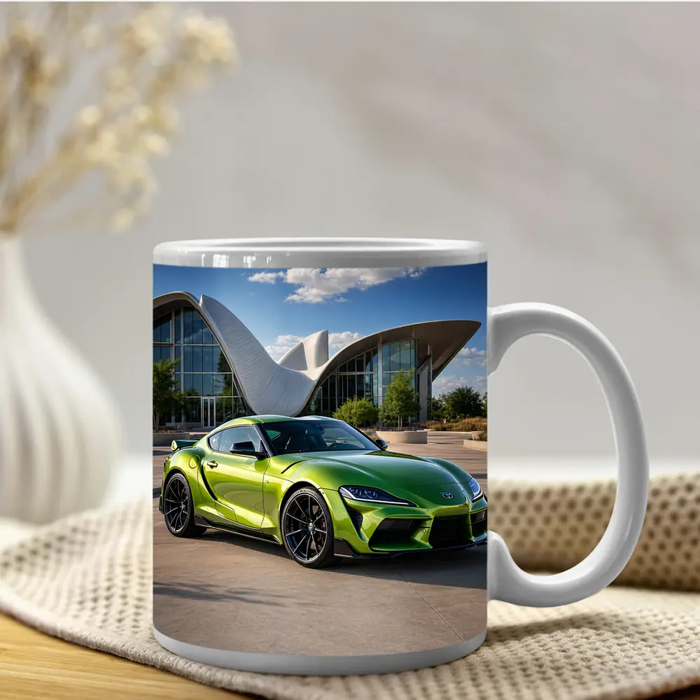 Toyota GR Supra Green at Modern Architecture – Mugs