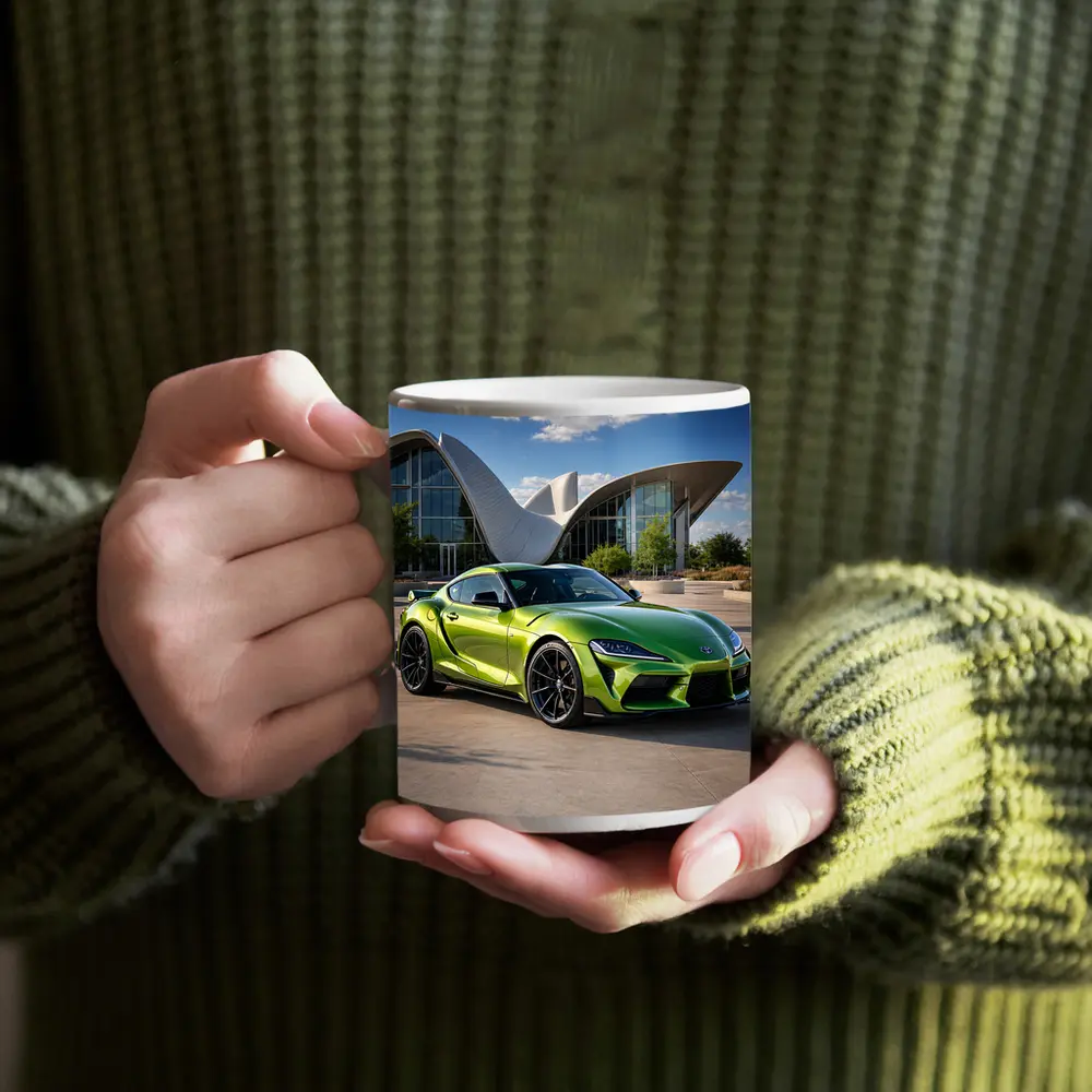 Toyota GR Supra Green at Modern Architecture – Mugs