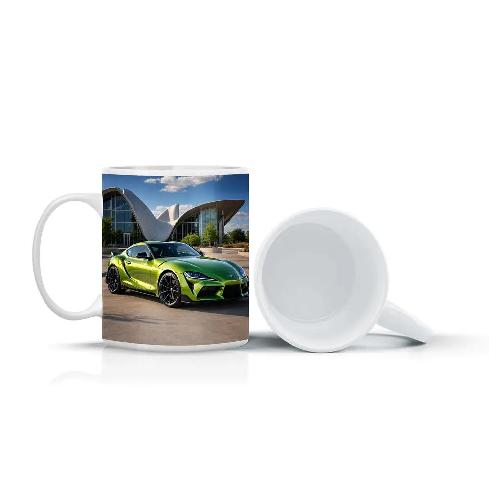Toyota GR Supra Green at Modern Architecture – Mugs