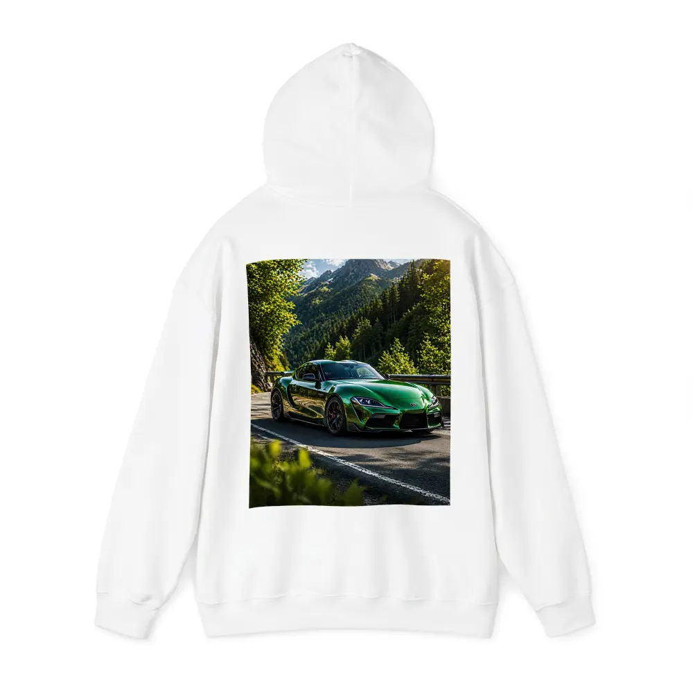 Green Toyota Supra Mountain Road Drive – Hoodies