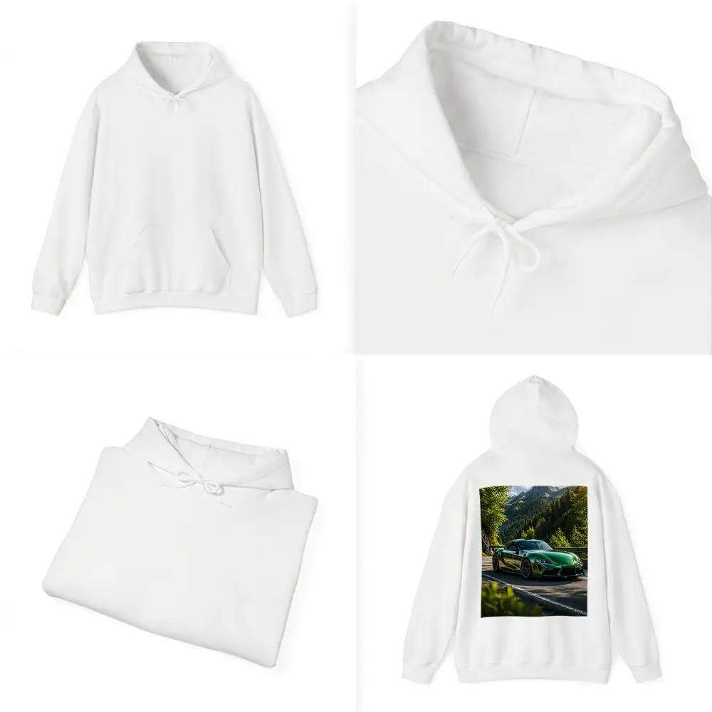 Green Toyota Supra Mountain Road Drive – Hoodies