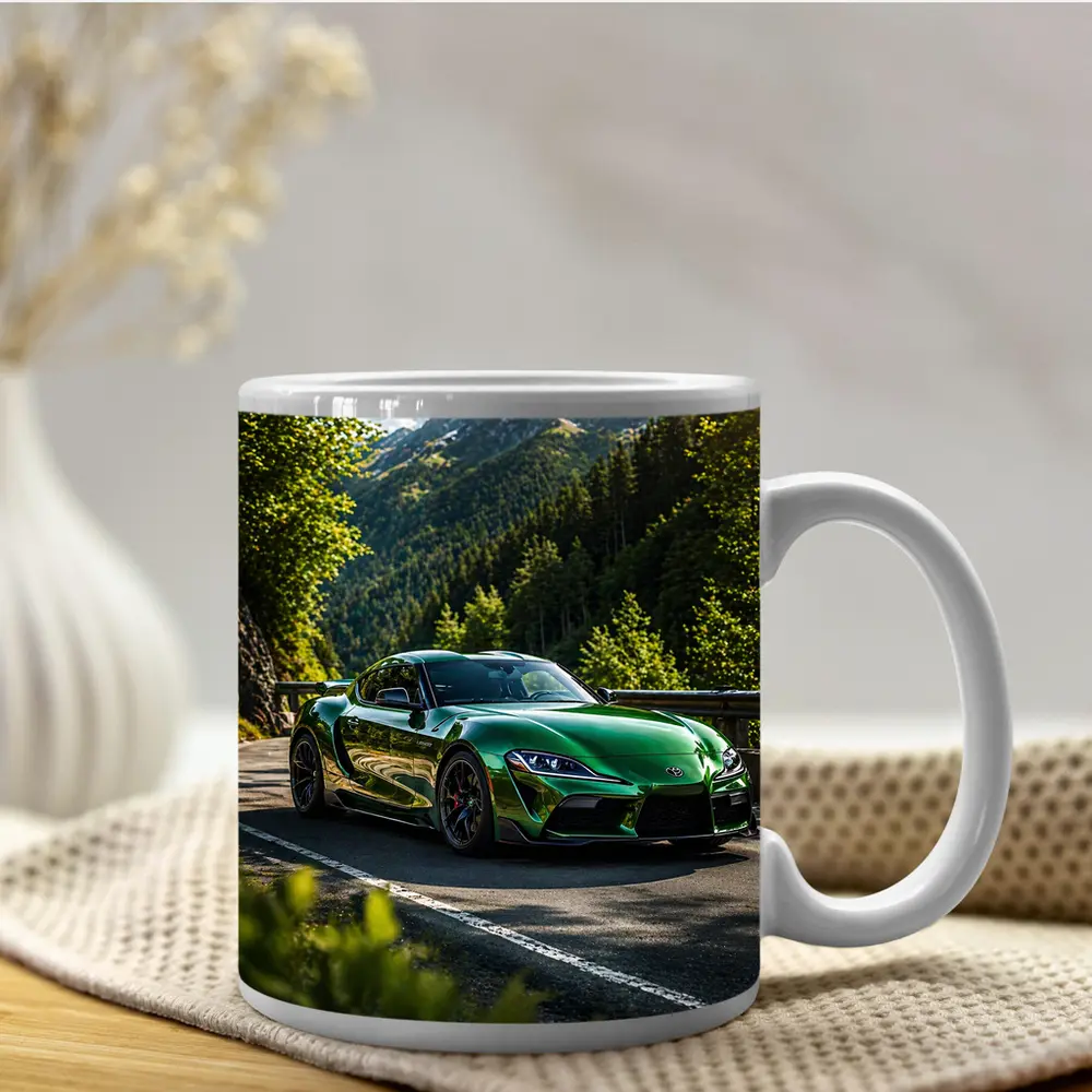 Green Toyota Supra Mountain Road Drive – Mugs