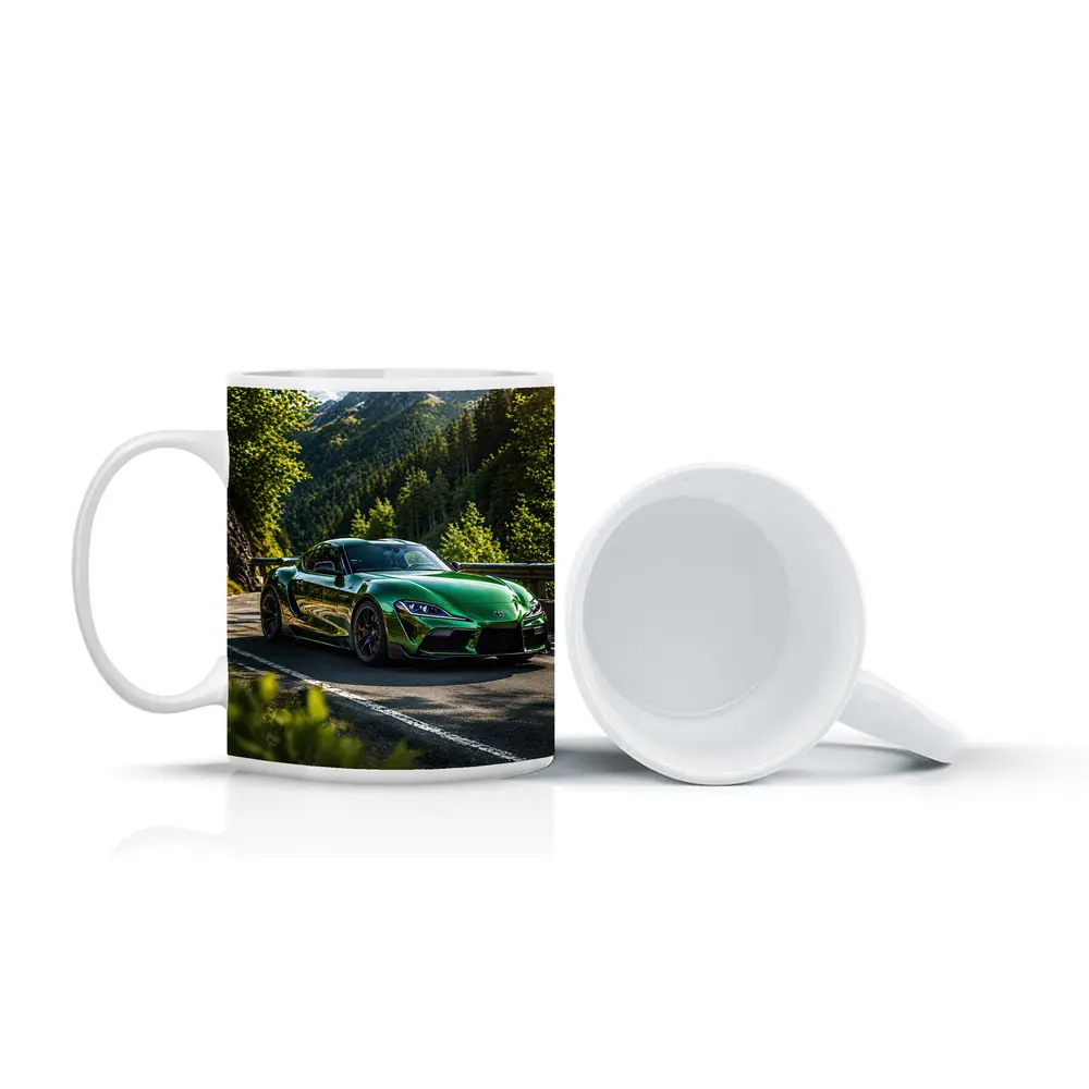 Green Toyota Supra Mountain Road Drive – Mugs