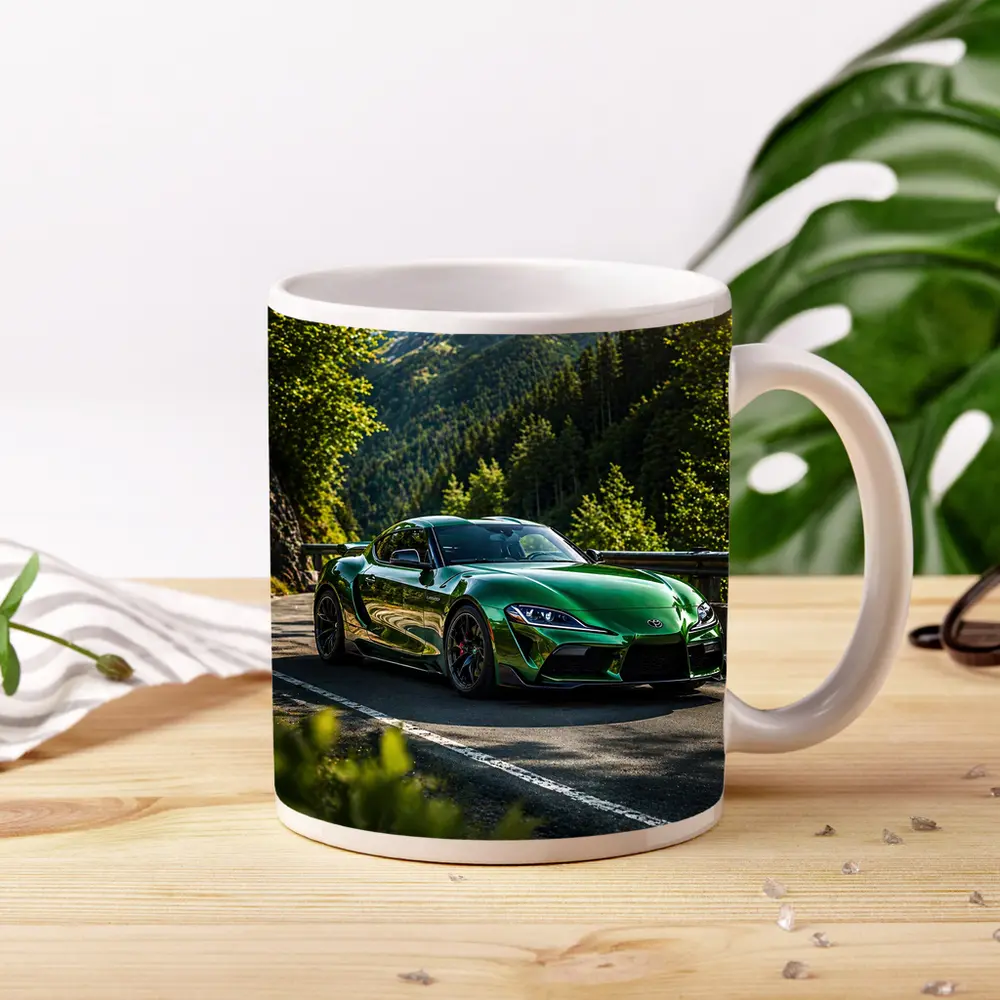 Green Toyota Supra Mountain Road Drive – Mugs