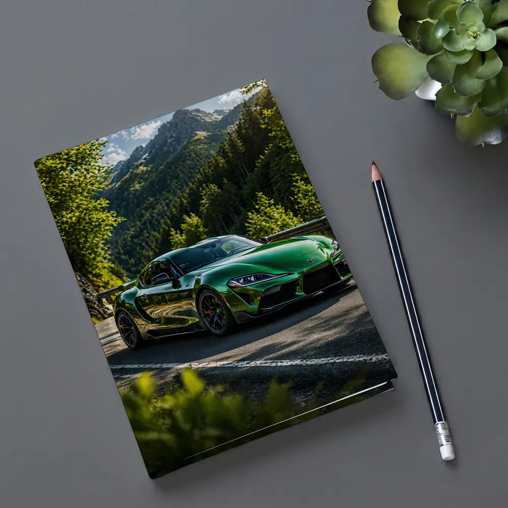 Green Toyota Supra Mountain Road Drive – Notebooks