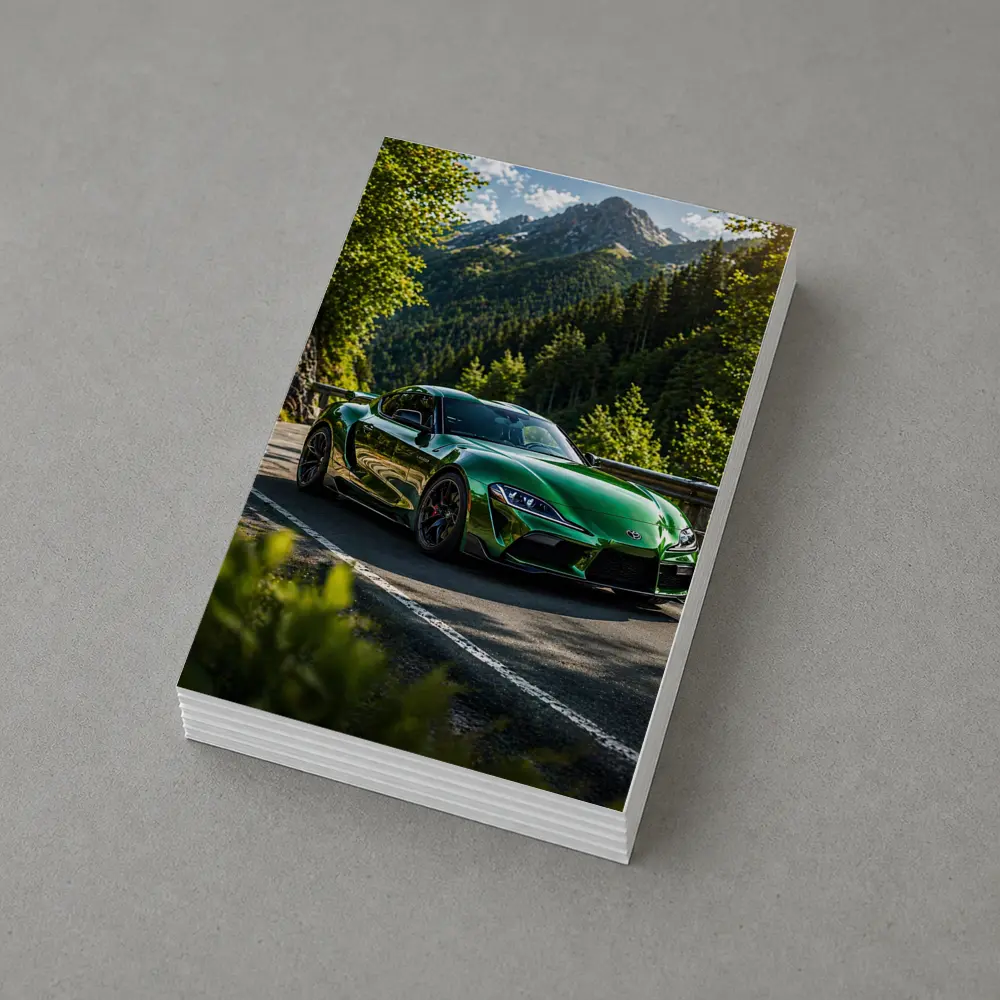 Green Toyota Supra Mountain Road Drive – Postcards