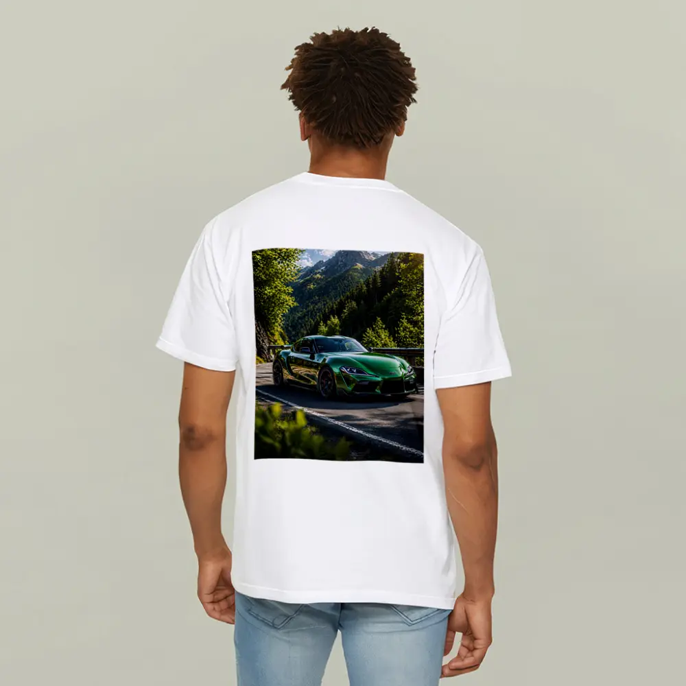 Green Toyota Supra Mountain Road Drive – T-Shirts