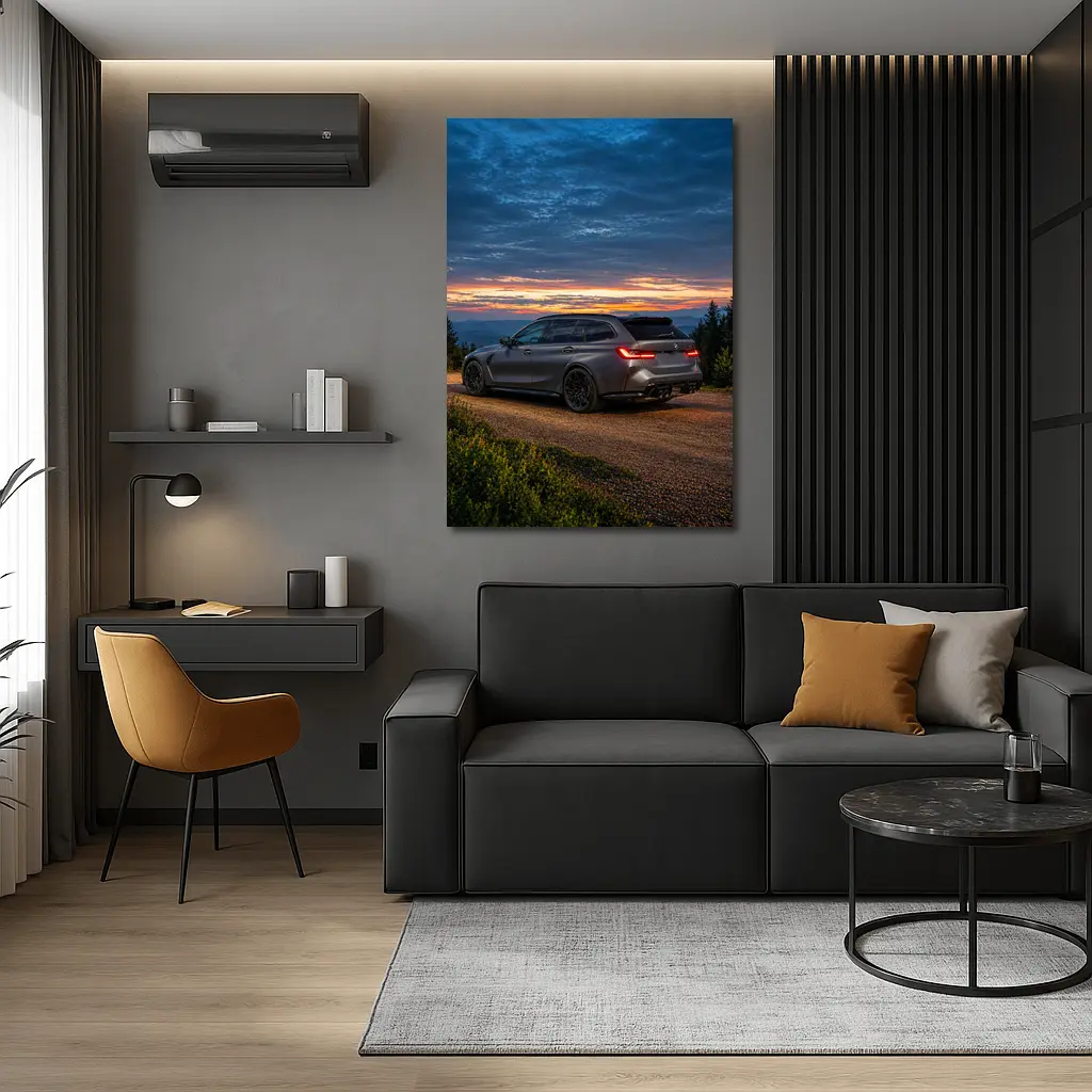 BMW M3 Touring Sunset Mountain Gravel Road – Wall Art