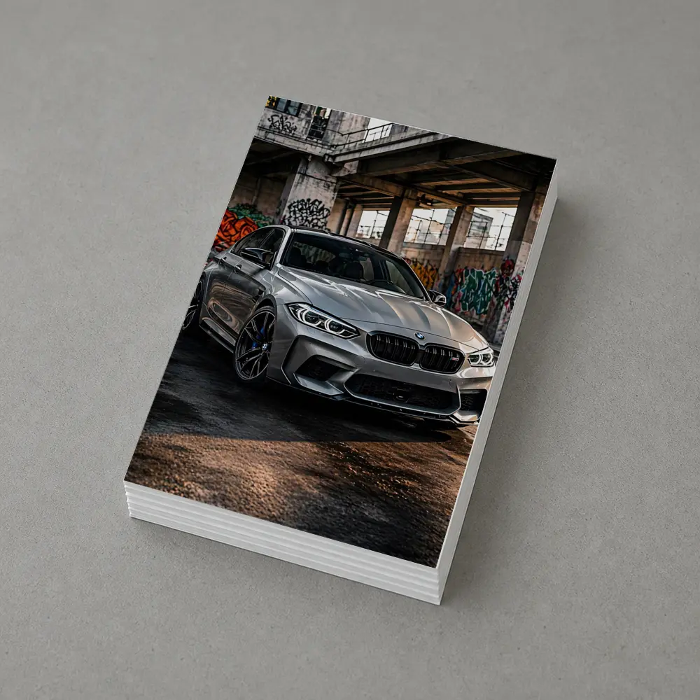 BMW M3 Gray Urban Abandoned Building Setting – Postcards