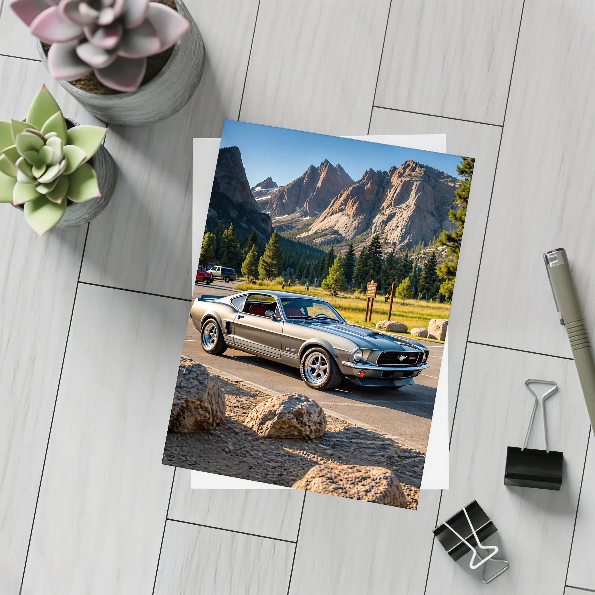 Ford Mustang Mach One Mountain Park Setting – Postcards