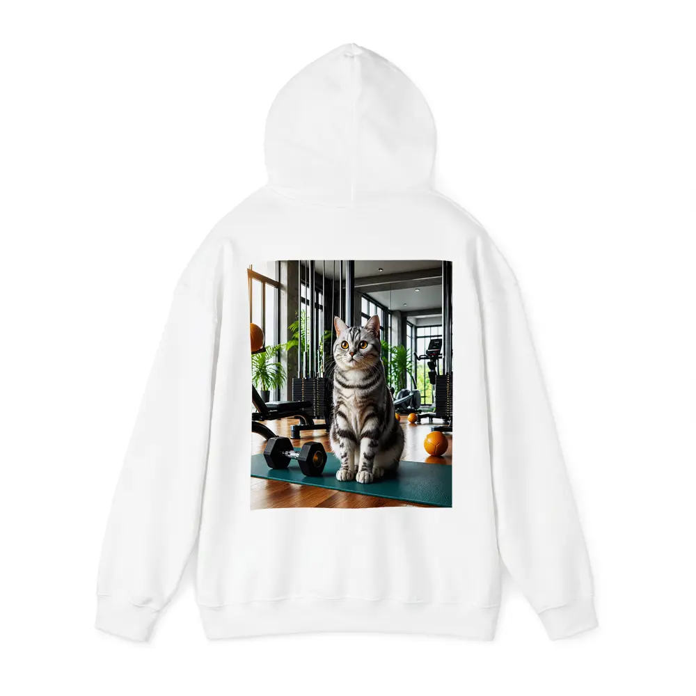 American Shorthair Cat In Modern Gym – Hoodies
