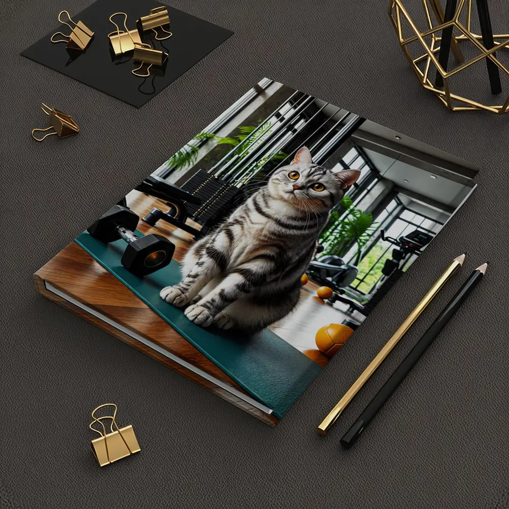 American Shorthair Cat In Modern Gym – Notebooks