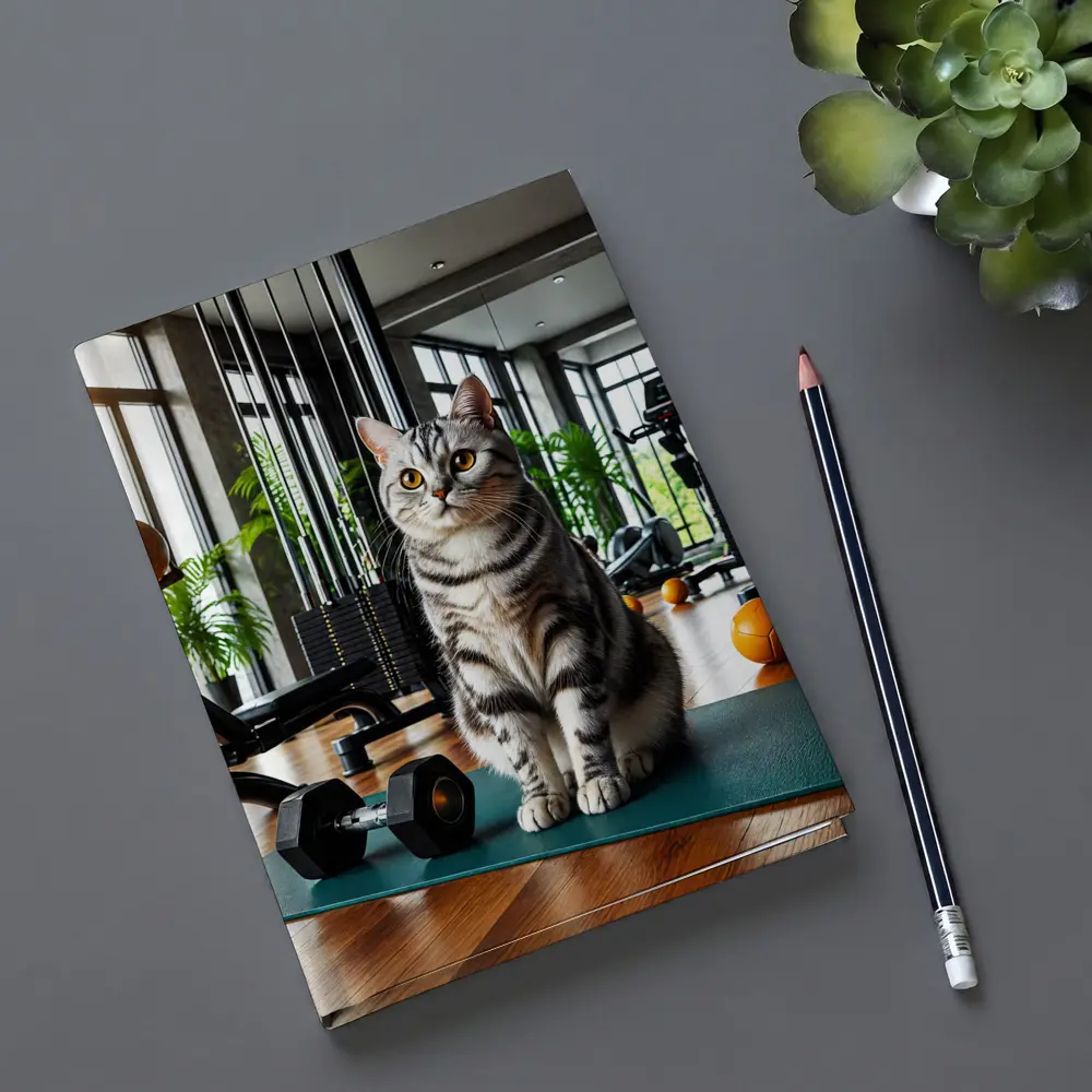 American Shorthair Cat In Modern Gym – Notebooks