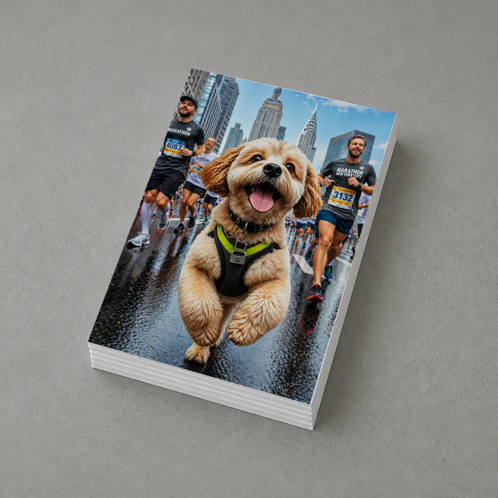 Goldendoodle Running New York City Marathon – Postcards
