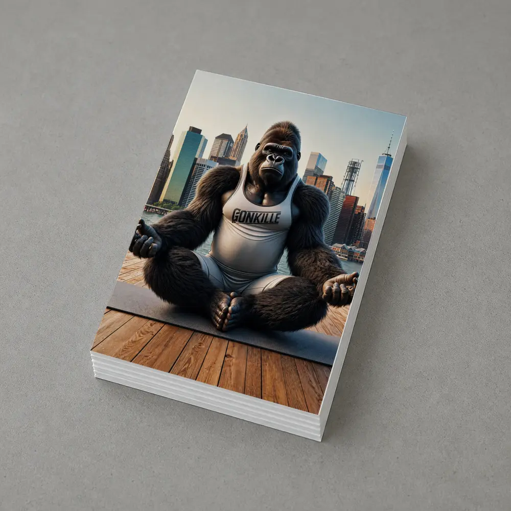 Gorilla Meditating Yoga New York City Skyline – Postcards