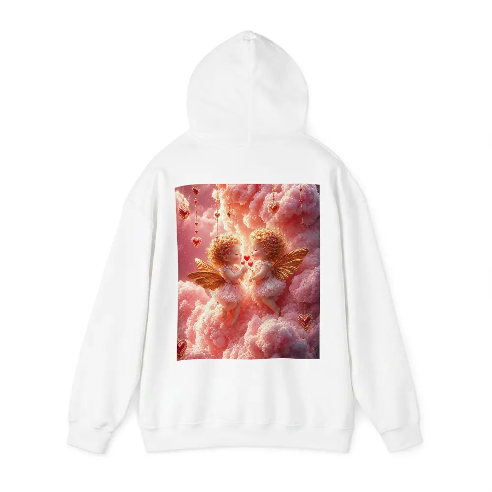 Cherub Angels Pink Clouds Gold Hearts – Hoodies