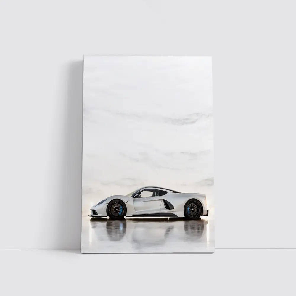 Hennessey Venom F5 White Marble Background – Wall Art