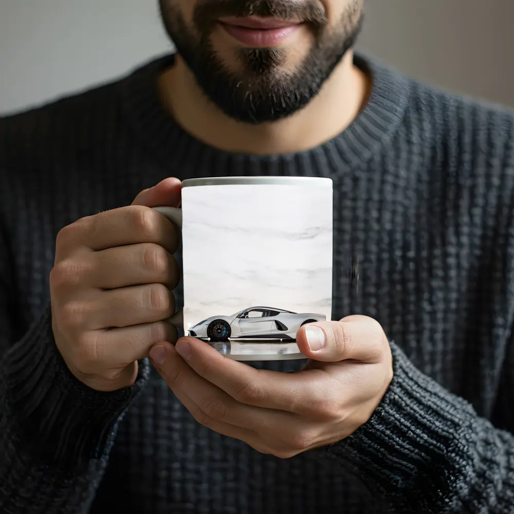 Hennessey Venom F5 White Marble Background – Mugs