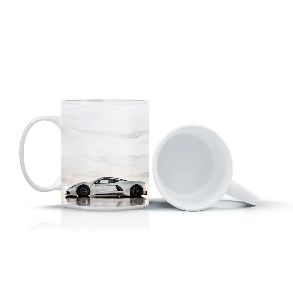 Hennessey Venom F5 White Marble Background – Mugs