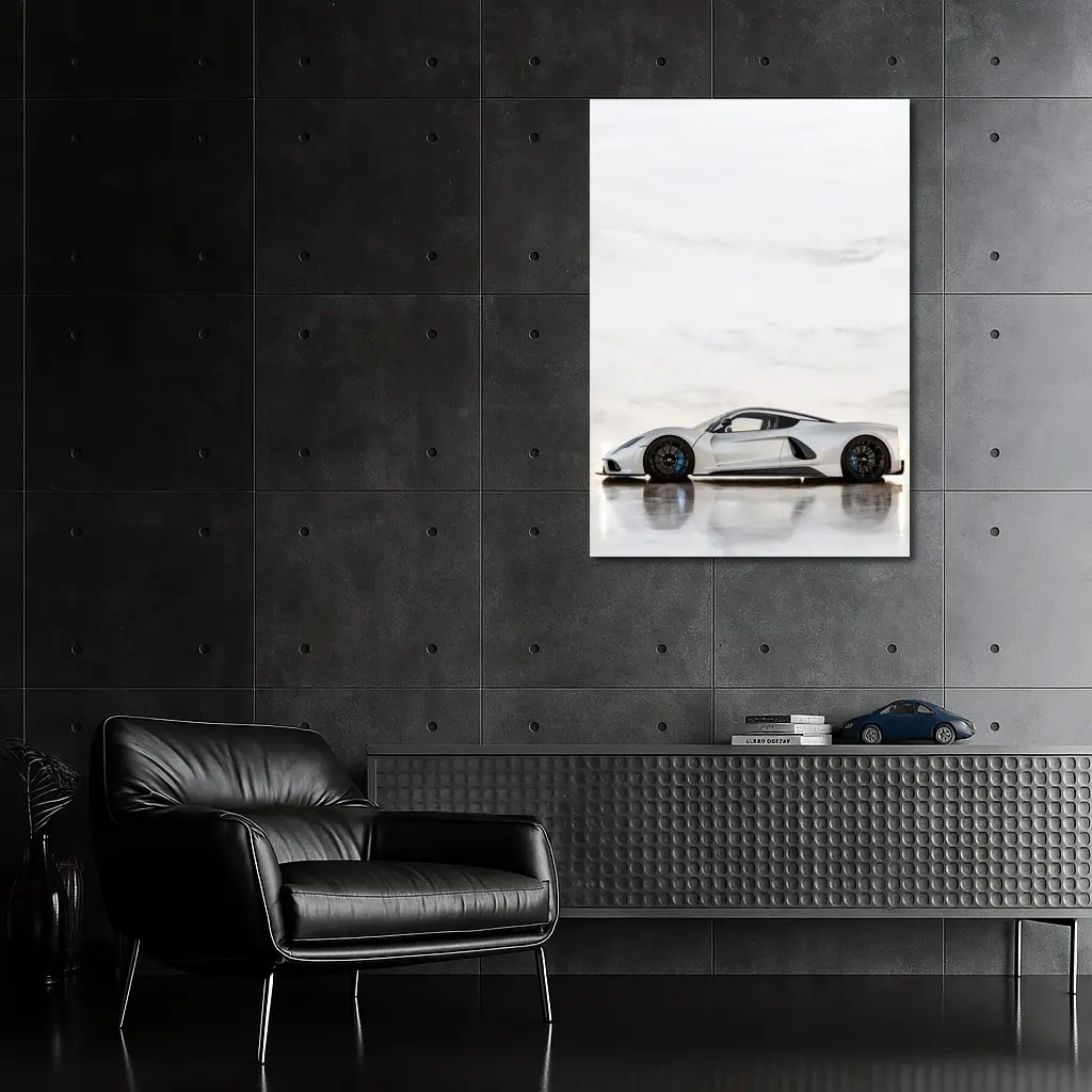 Hennessey Venom F5 White Marble Background – Wall Art