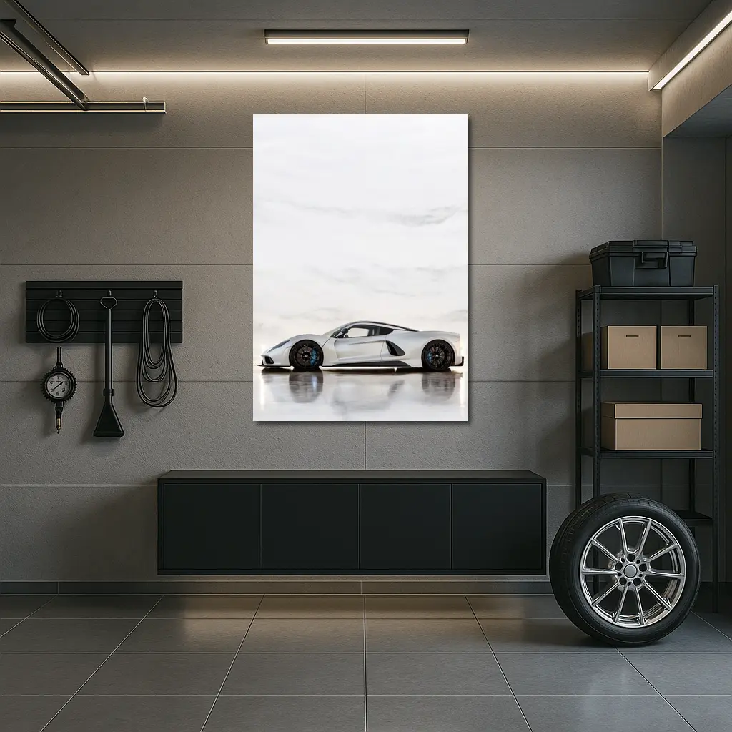 Hennessey Venom F5 White Marble Background – Wall Art
