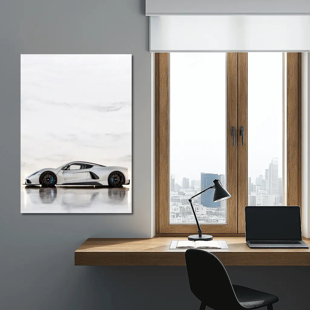 Hennessey Venom F5 White Marble Background – Wall Art