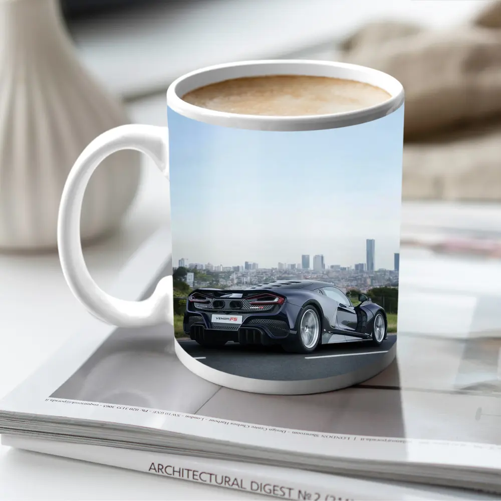 Hennessey Venom F5 Supercar City Skyline – Mugs