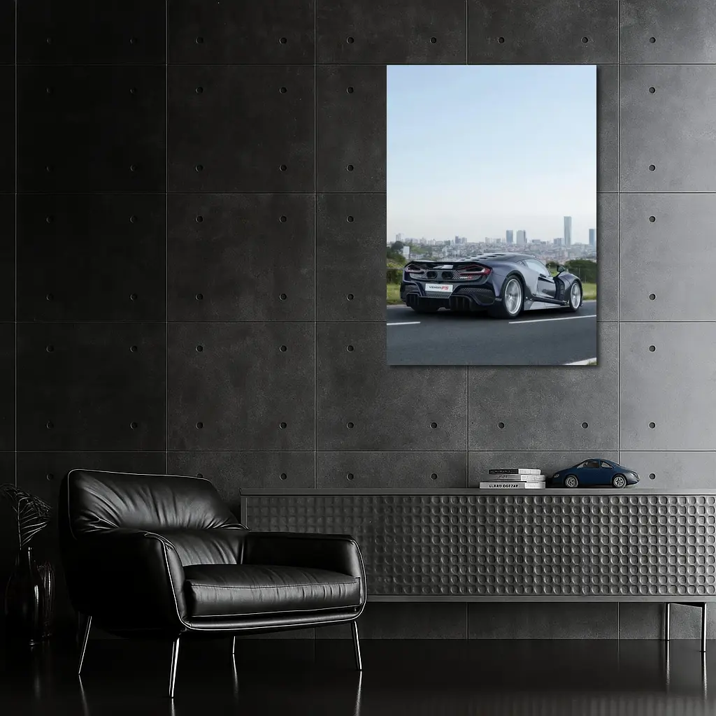 Hennessey Venom F5 Supercar City Skyline – Wall Art