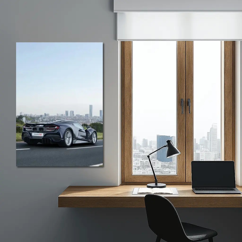 Hennessey Venom F5 Supercar City Skyline – Wall Art