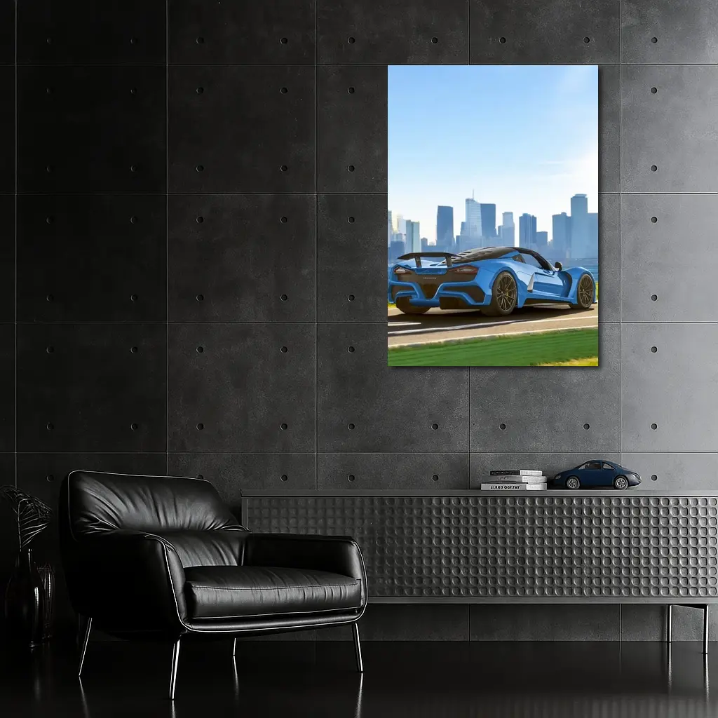 Hennessey Venom F5 Blue City Skyline – Wall Art