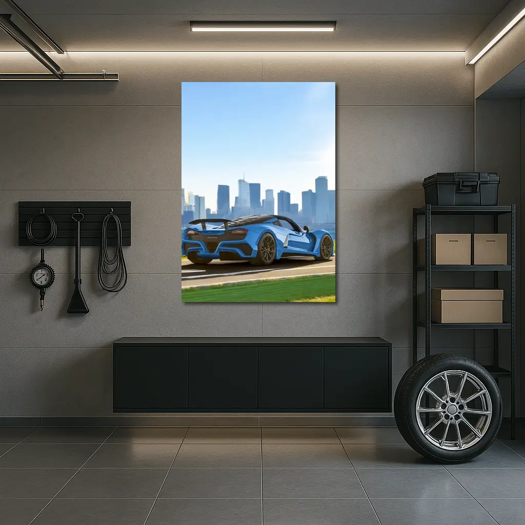 Hennessey Venom F5 Blue City Skyline – Wall Art