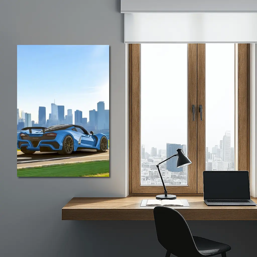 Hennessey Venom F5 Blue City Skyline – Wall Art