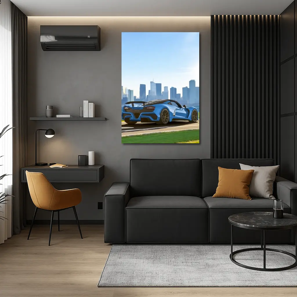 Hennessey Venom F5 Blue City Skyline – Wall Art