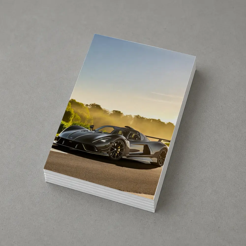 Hennessey Venom F5 Black Supercar Sunset Road – Postcards
