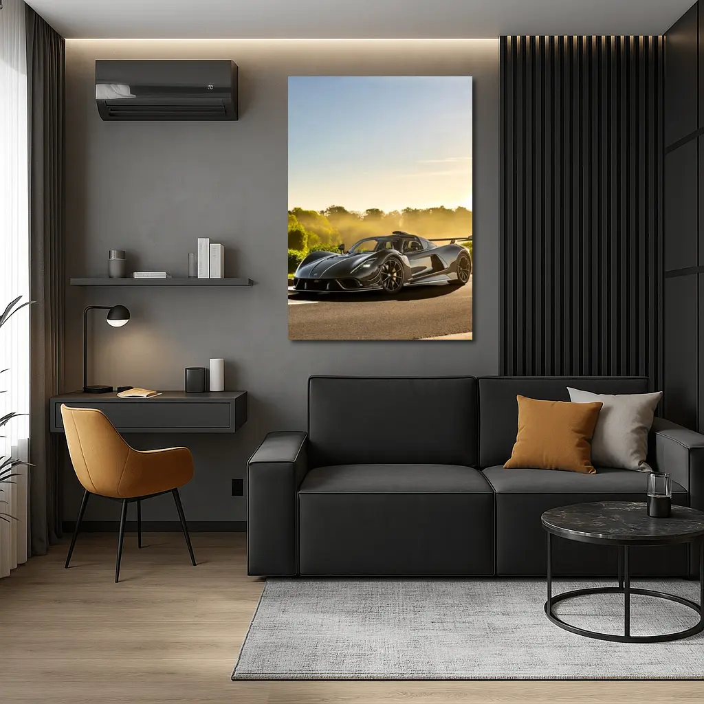 Hennessey Venom F5 Black Supercar Sunset Road – Wall Art