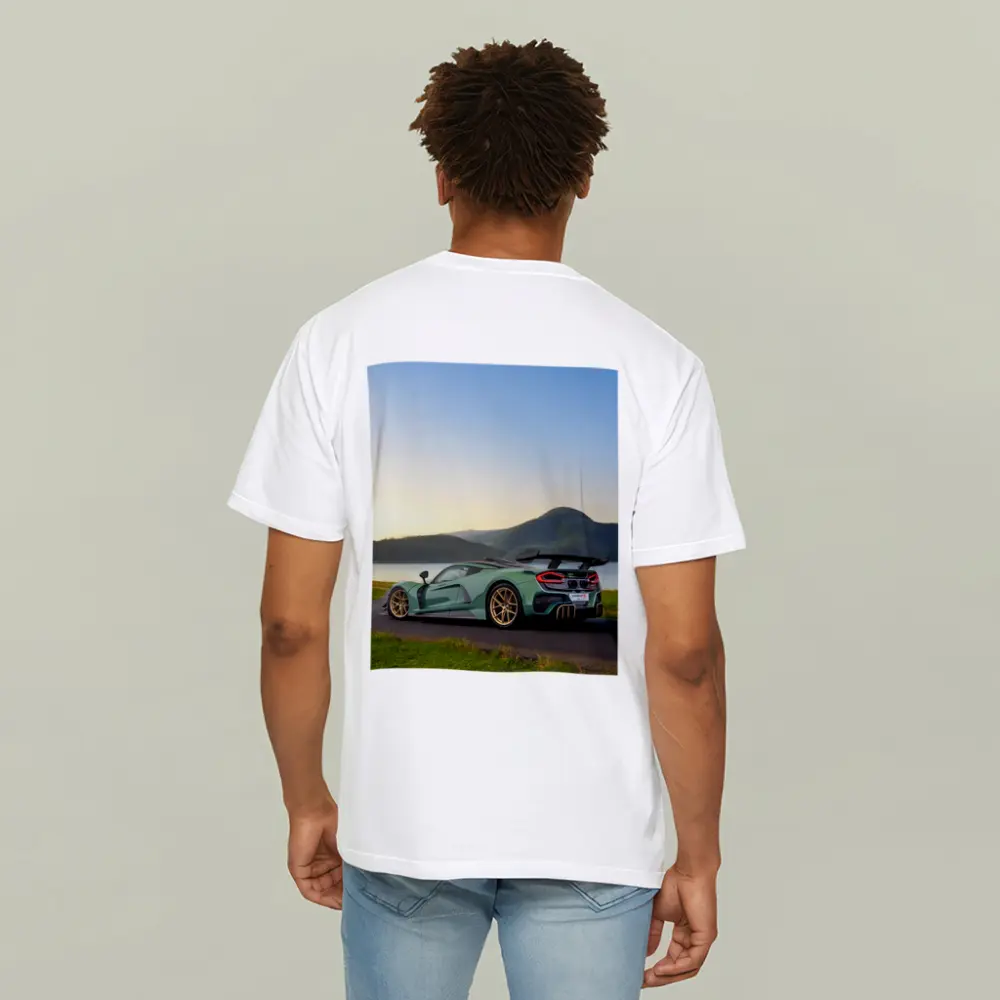 Hennessey Venom F5 Green Supercar Lake Background – T-Shirts