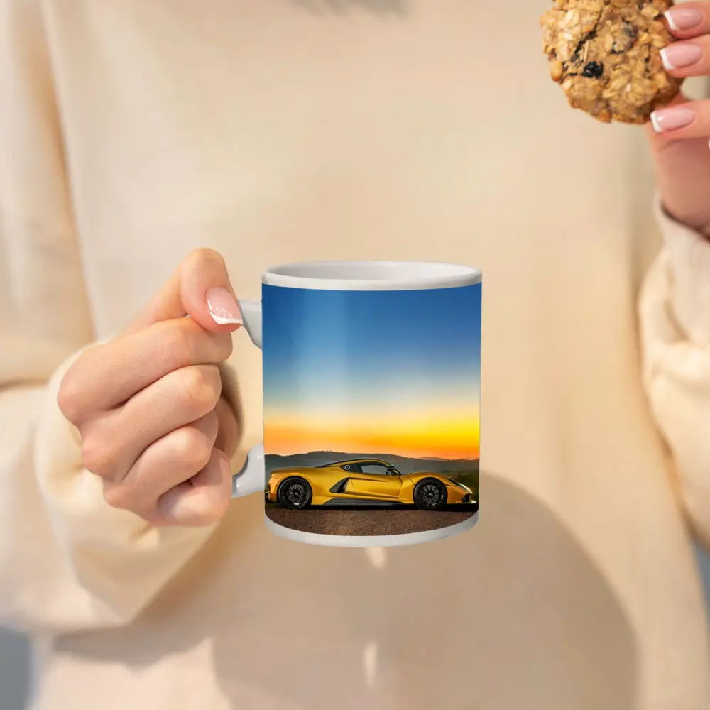 Hennessey Venom F5 Yellow Supercar Sunset – Mugs