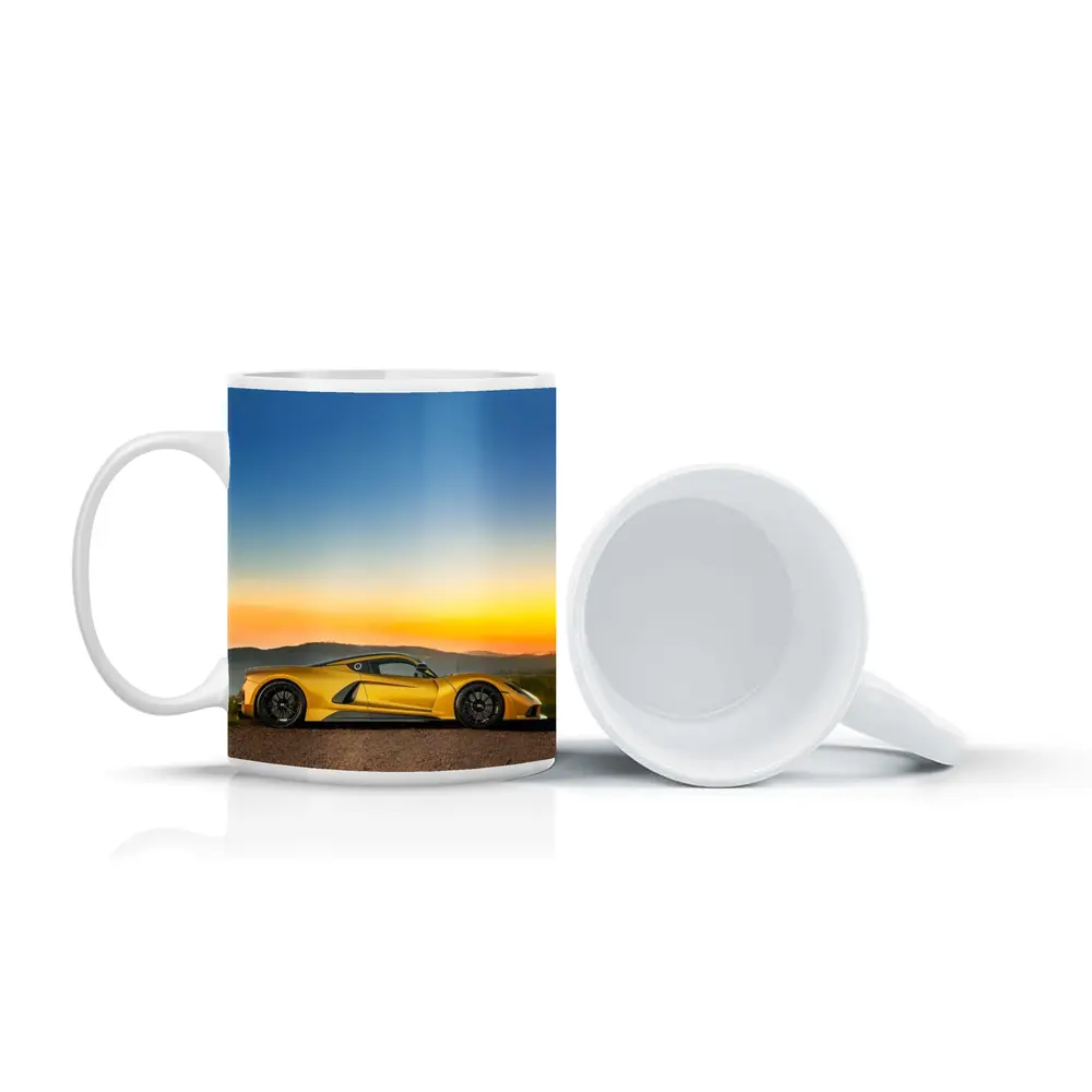 Hennessey Venom F5 Yellow Supercar Sunset – Mugs