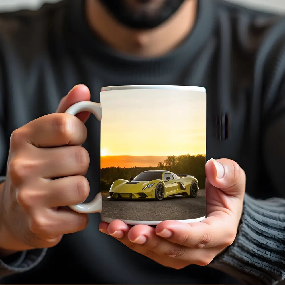 Hennessey Venom F5 Supercar Golden Sunset – Mugs