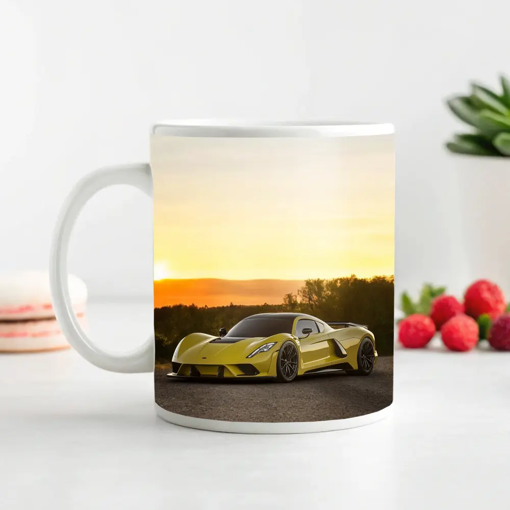 Hennessey Venom F5 Supercar Golden Sunset – Mugs