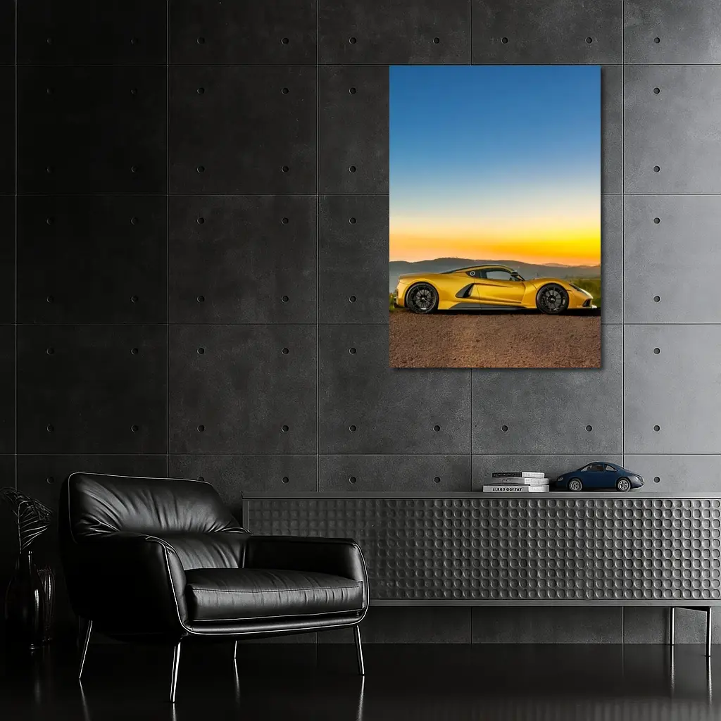 Hennessey Venom F5 Yellow Supercar Sunset – Wall Art