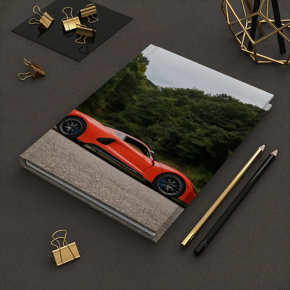 Hennessey Venom F5 Orange Supercar Wooded Road – Notebooks